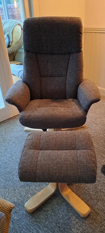 Whitham Swivel Recliner Chair Grey Dunelm