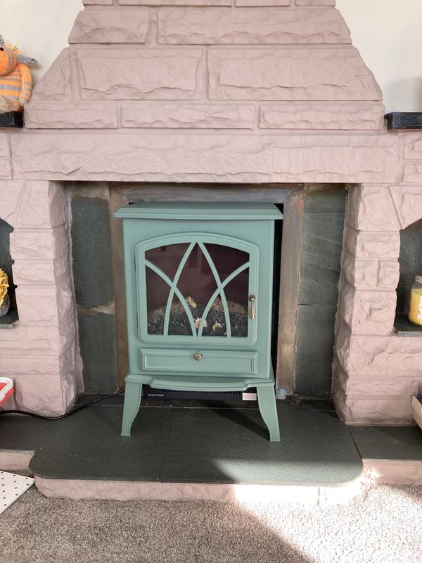 Forest Green Traditional Small Electric Stove Heater | Dunelm