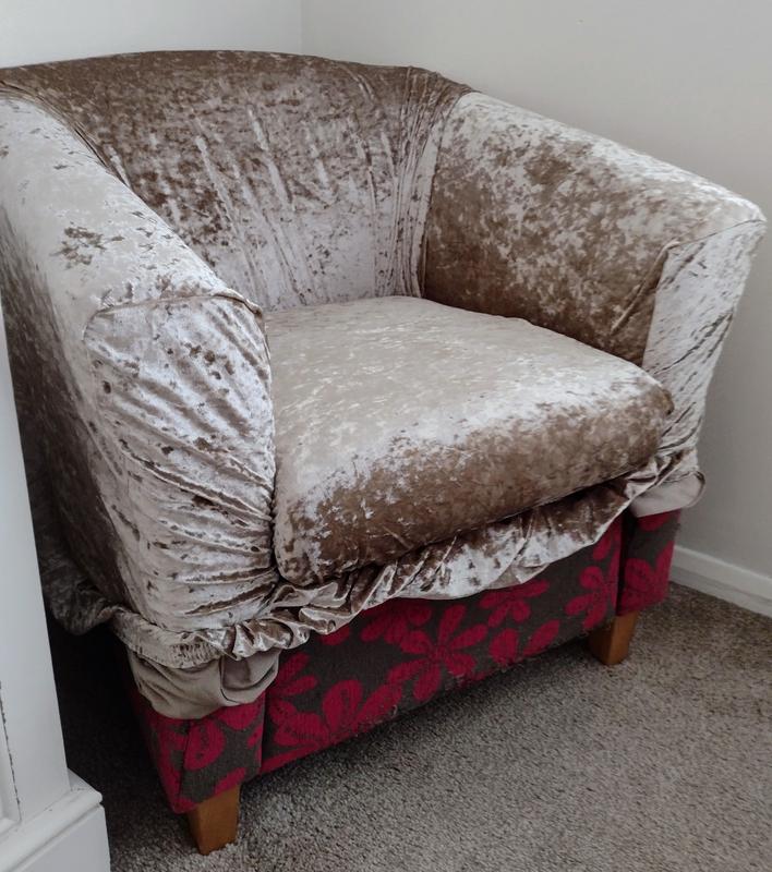 Crushed Velour Arm Chair Cover Mink Dunelm