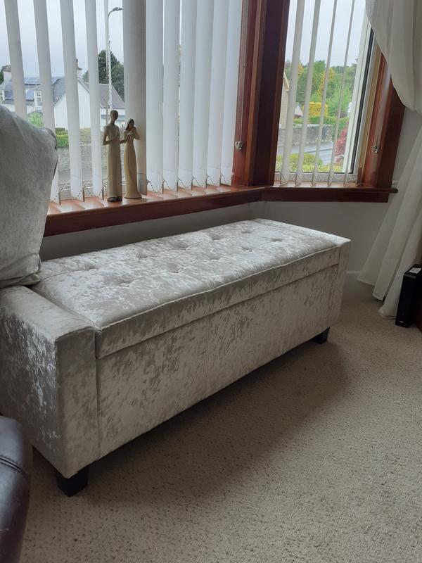 Verona Crushed Velvet Ottoman Dunelm