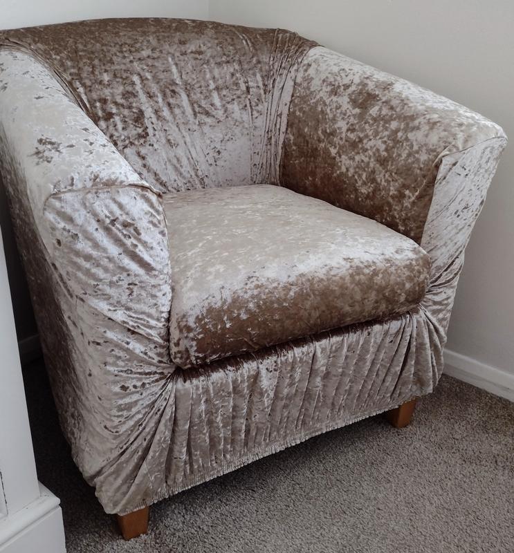 Crushed Velour Arm Chair Cover Mink Dunelm