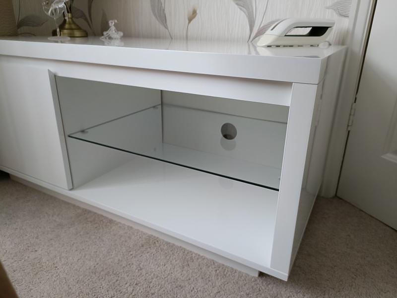 Dunelm white gloss tv shop unit