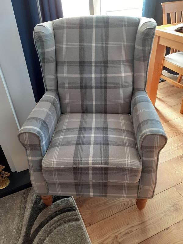 Oswald check wingback armchair hot sale