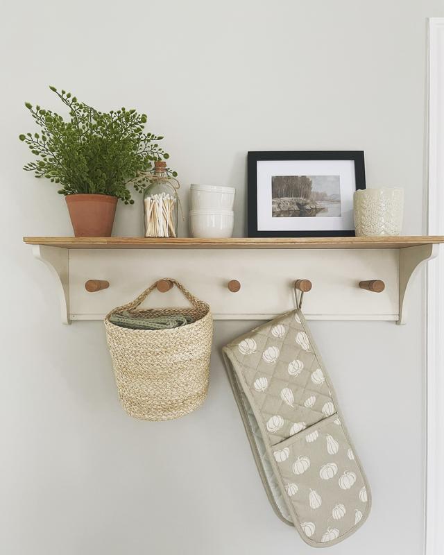 Churchgate Wall Mounted Kitchen Shelf with Hooks