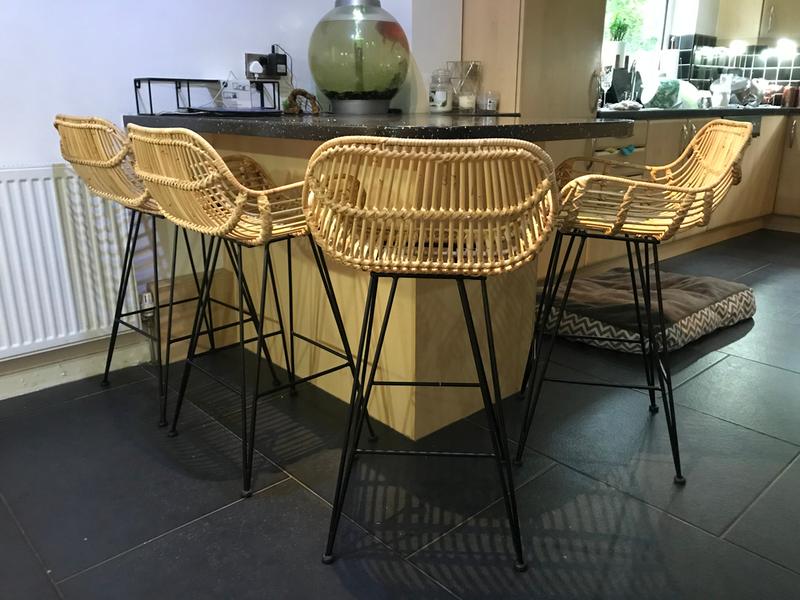 Nirvana bar discount stool natural rattan