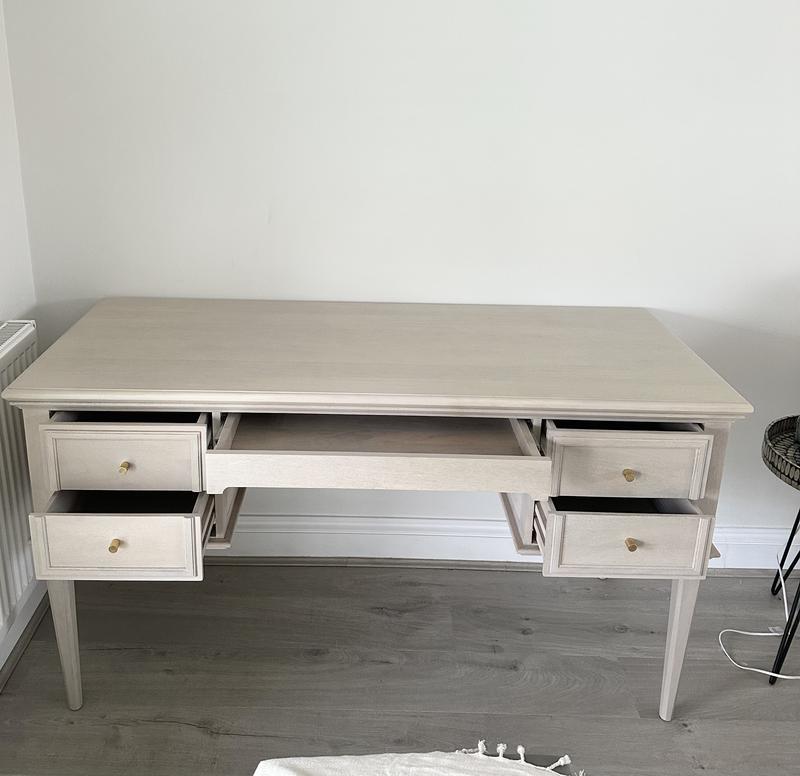 Whitewash desk deals with drawers