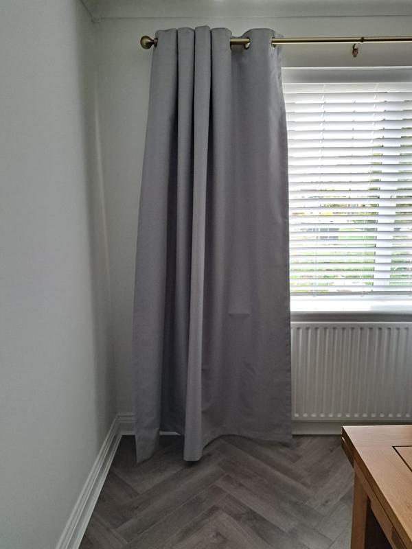 Montreal Grey Thermal Ultra Blackout Eyelet Curtains | Dunelm