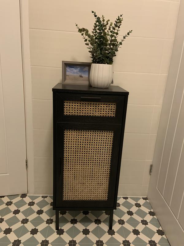 Black wicker deals cabinet