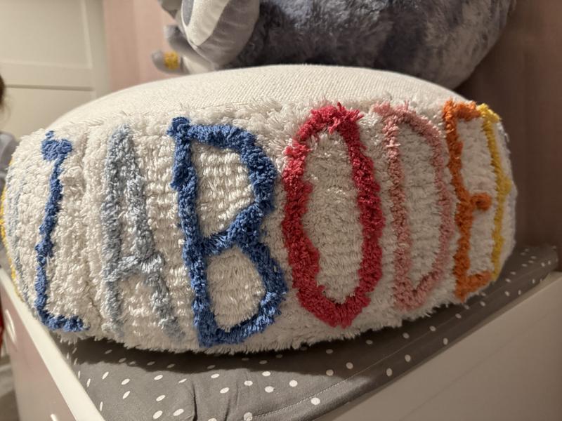 Kids Tufted Alphabet Pouffe Dunelm