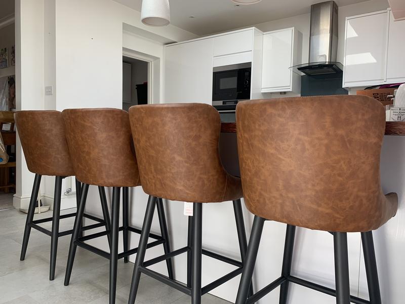 Montreal Counter Height Bar Stool Faux Leather Dunelm