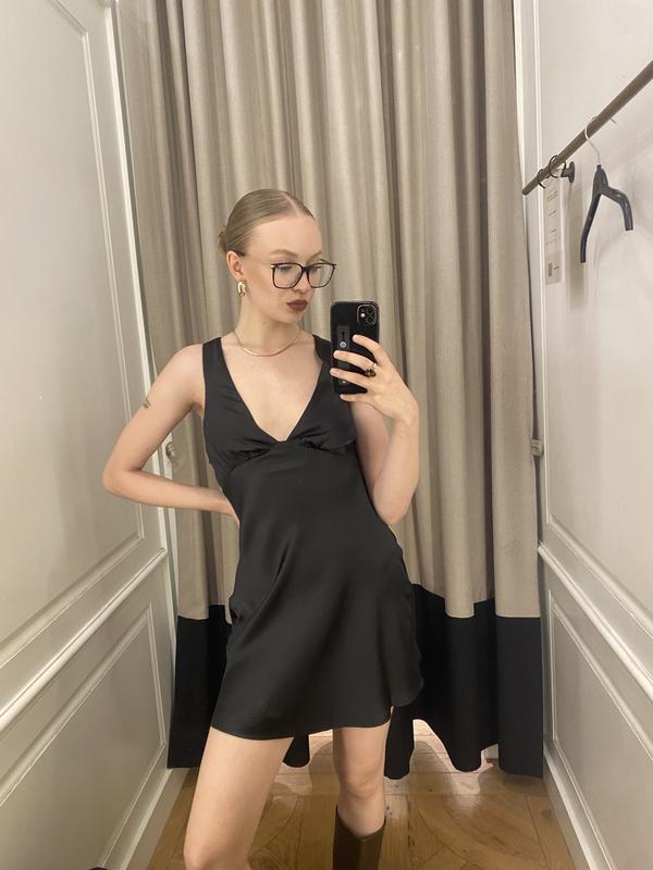 knee length dresses for ladies Red Satin Open Back Mini Dress main image 1