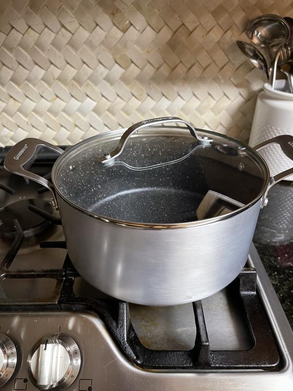 食器 SEMI CRYSTAL Granitestone Silver 5 Qt. Stock Pot with Lid | HSN
