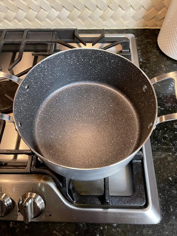 食器 SEMI CRYSTAL Granitestone Silver 5 Qt. Stock Pot with Lid | HSN