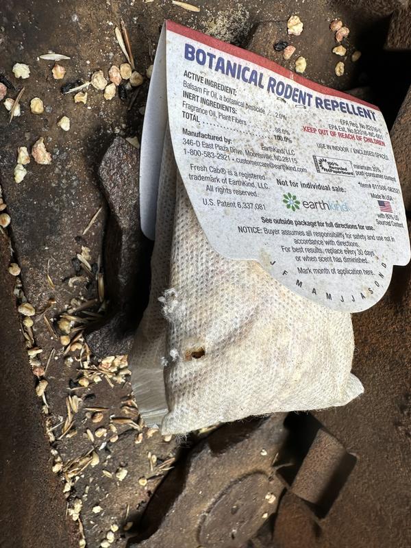 Pouch chewed on by mice.