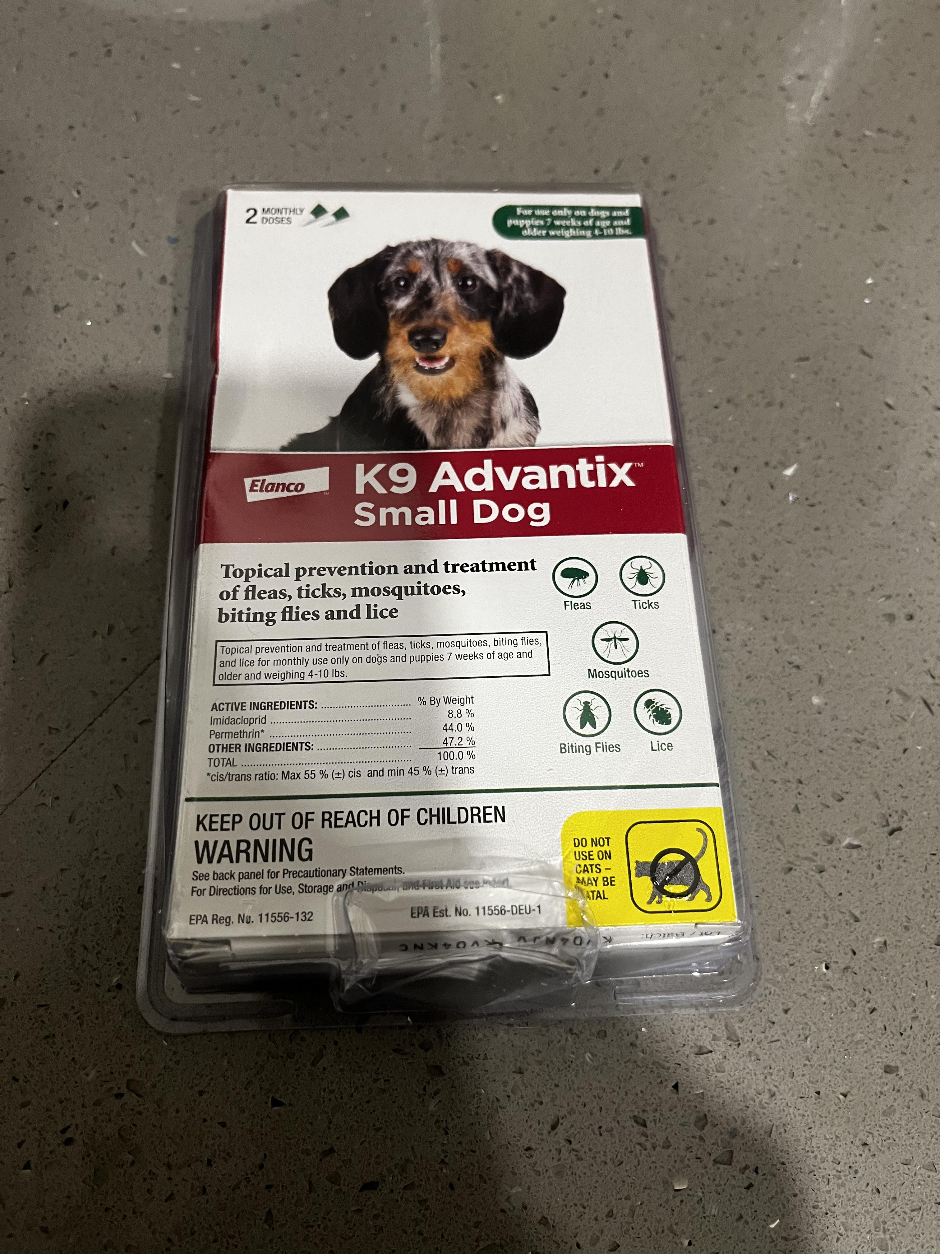 K9 Advantix Tick Mosquito Prevention 2 Monthly Treatments for Small Dogs 4 10 lbs. Petco