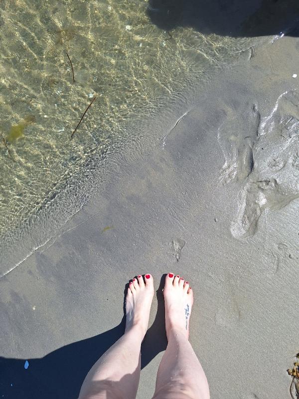 Sogar am Strand hält er