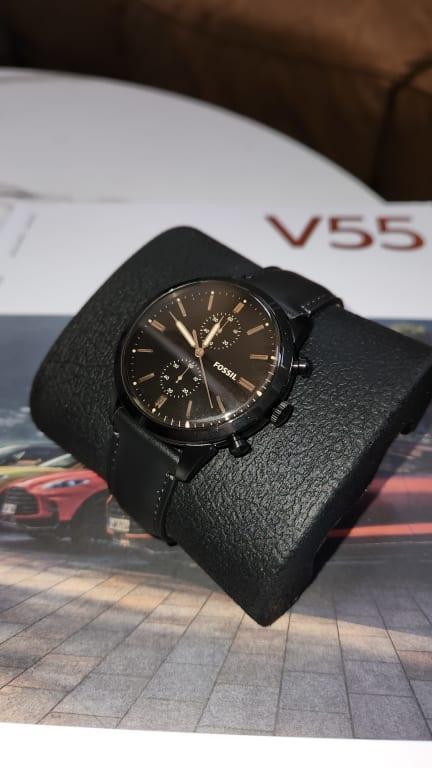 Townsman 44mm Chronograph Brown Leather Watch - FS5437 - Fossil