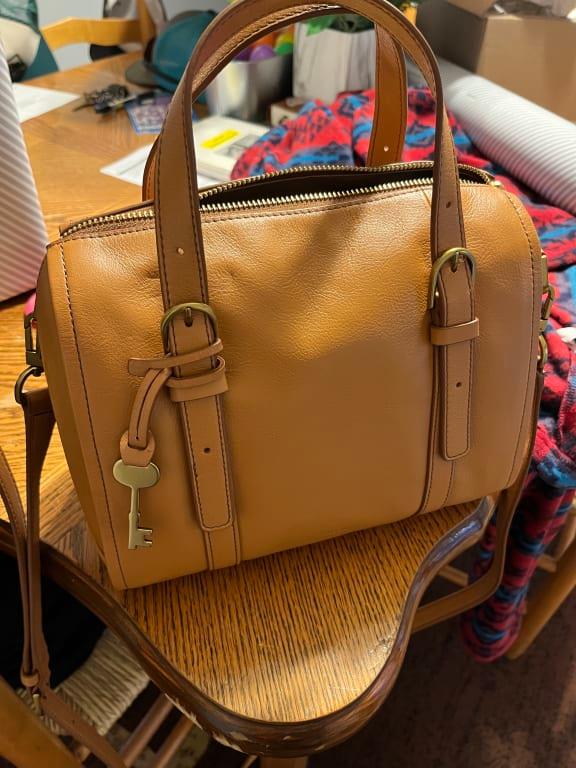 Fossil Carlie Leather Satchel Bag