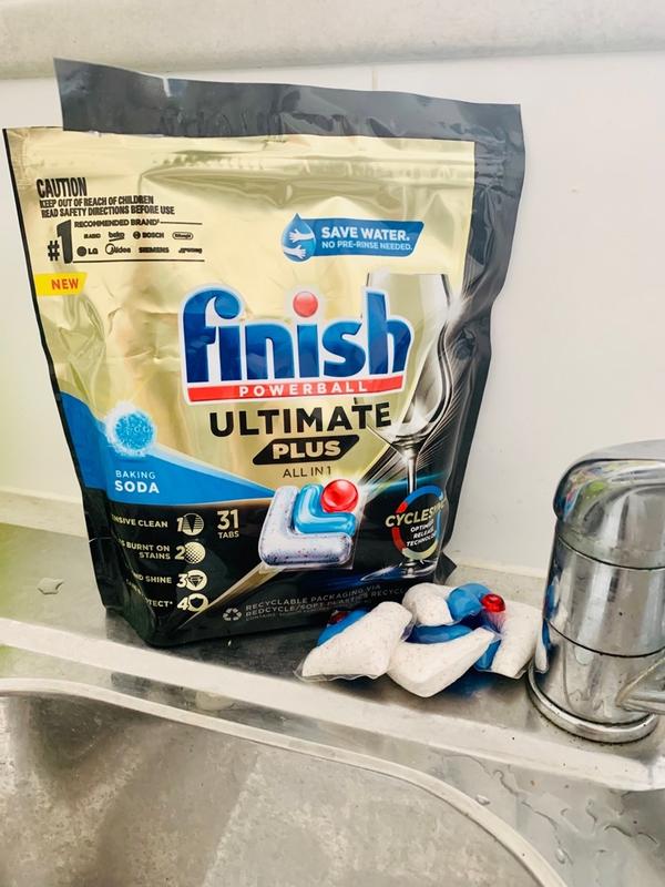 Finish Powerball Ultimate Plus Material Care Review, Dishwasher detergent