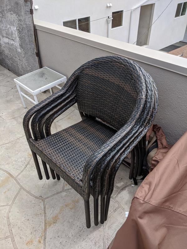 Wicker Cafe Chairs All Stacked 2