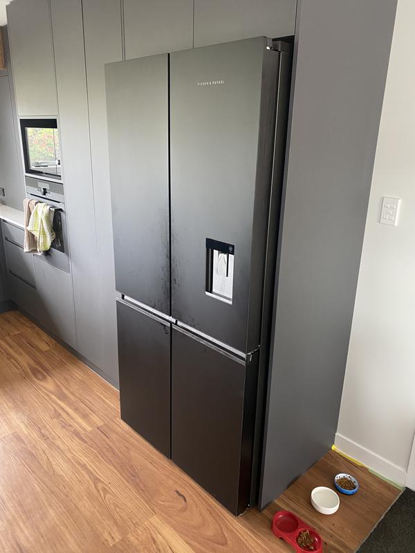 Fisher and paykel black store glass fridge