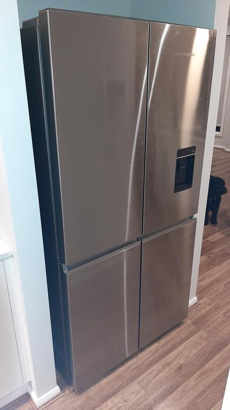 Freestanding Quad Door Refrigerator Freezer, 36, 18.9 cu ft, Ice & Water