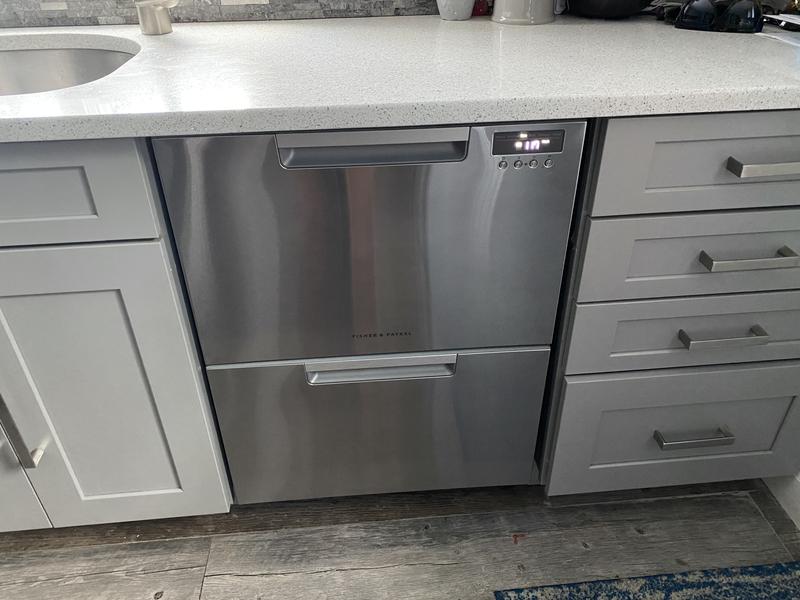 DD24DCTX7  Fisher Paykel Tall Tub Double Dishwasher Drawer w/Recessed  Handle - Stainless Steel