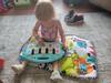 Piano fits nicely on her lap to play