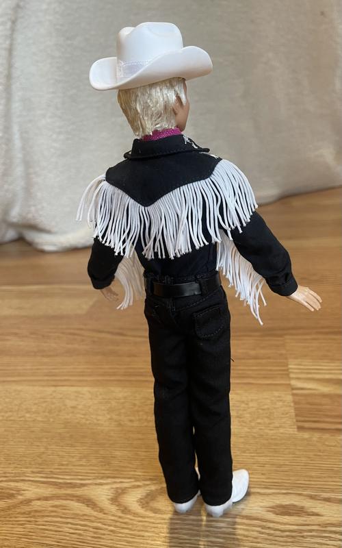 Barbie Ken Doll Wearing Black And White Western Outfit