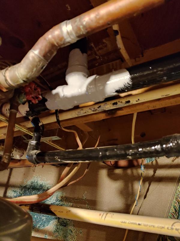 Added bkackfirst. Coated with gray as back up then finished with clear. To spot any leak at that drain pipe joint. Working great.