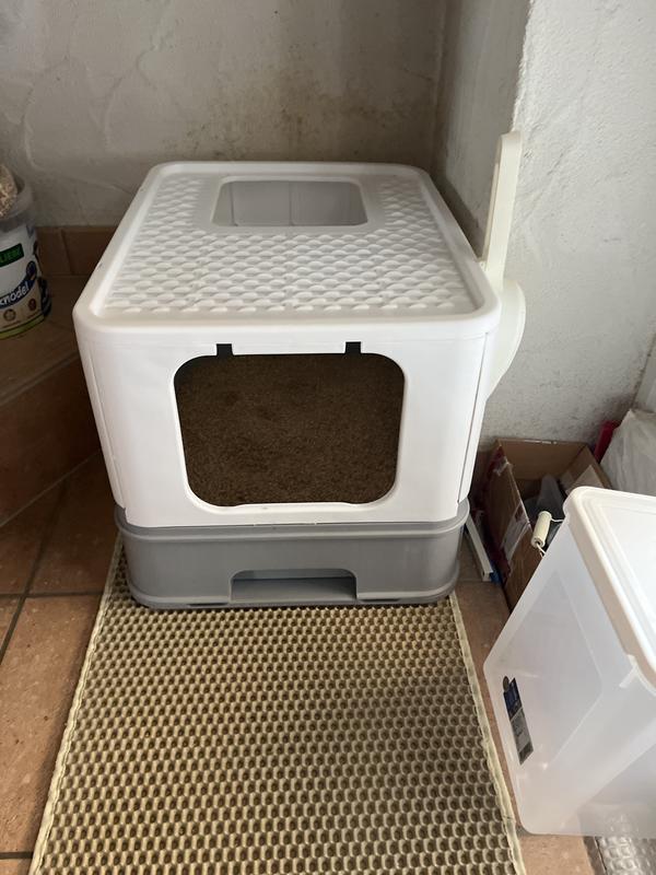 Feandrea Katzenklo XXL Mit Deckel – Geschlossene Katzentoilette Für Große Katzen Bis 15 Kg, Inkl. Schaufel & Bürste