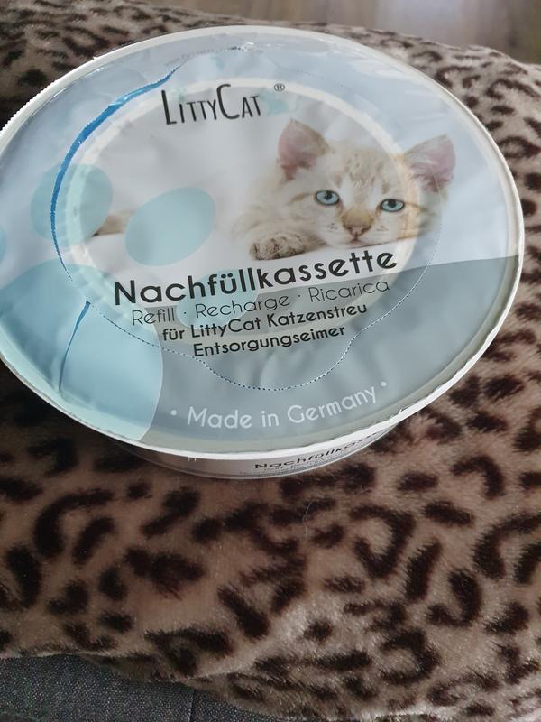Littycat Katzenstreu Entsorgungseimer Mit Schaufel + 1 Nachfllkassette   Wei-grau Catit Katzentoilette