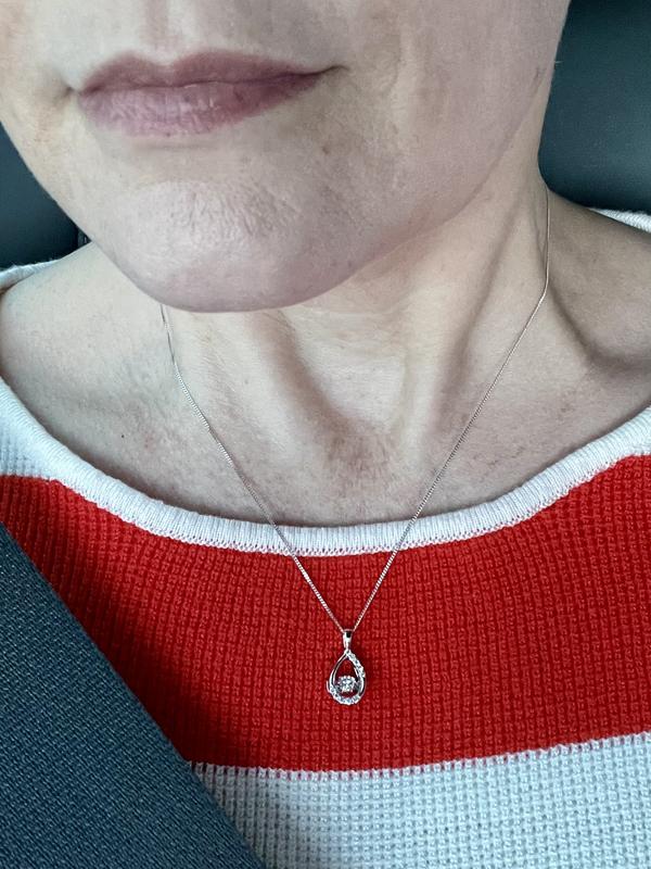 Unstoppable Love Diamond Teardrop Frame Necklace 1/4 ct tw