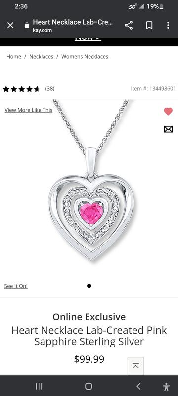 Kay jewelers pink heart necklace sale