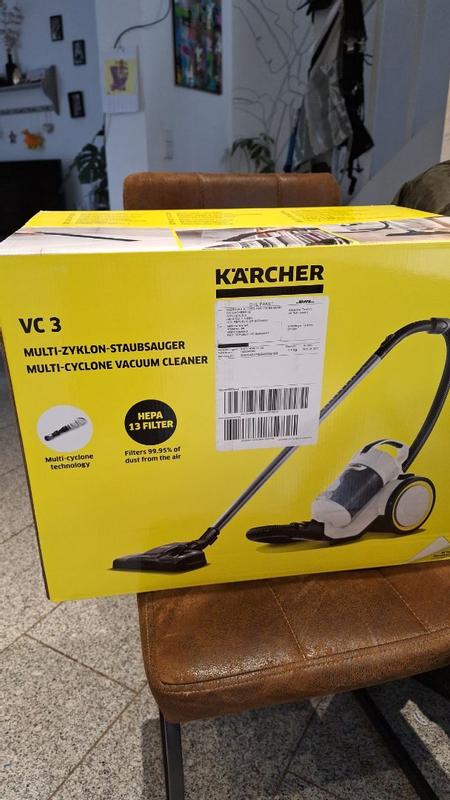 Kärcher - Aspiradora compacta VC 3 Cyclone - Sin bolsa, potente, económica,  lavable, sin bolsas de filtro, filtro de higiene de la EPA