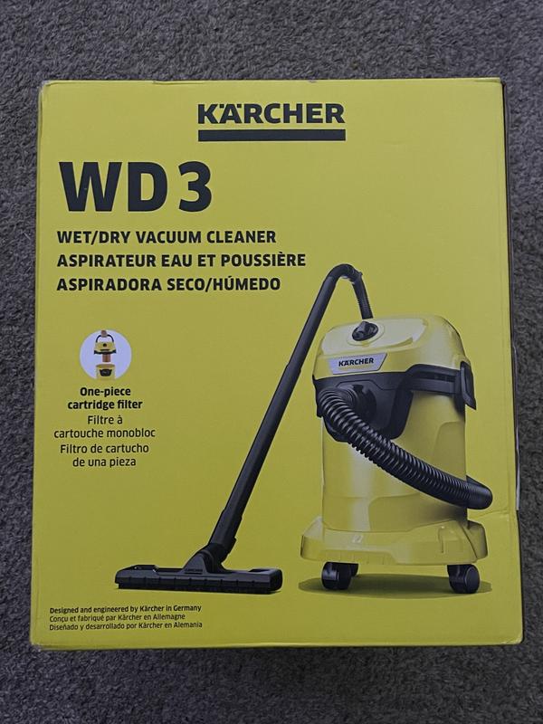 Kärcher - WD 3 Multi-Purpose Wet-Dry Shop Vacuum Cleaner - 4.5 Gallon -  With Attachments – Blower Feature, Compact Space-Saving Design -  1000W,Yellow