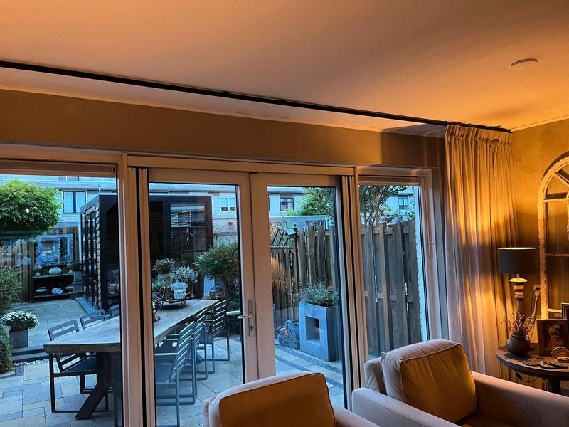 Plafond dubbele gordijnrail rail (3,6 m) Heavy Duty kamerverdeler staaf voor woonkamer slaapkamer zwarte kleur verstelbare lengte (1,0 m 6,0 m
