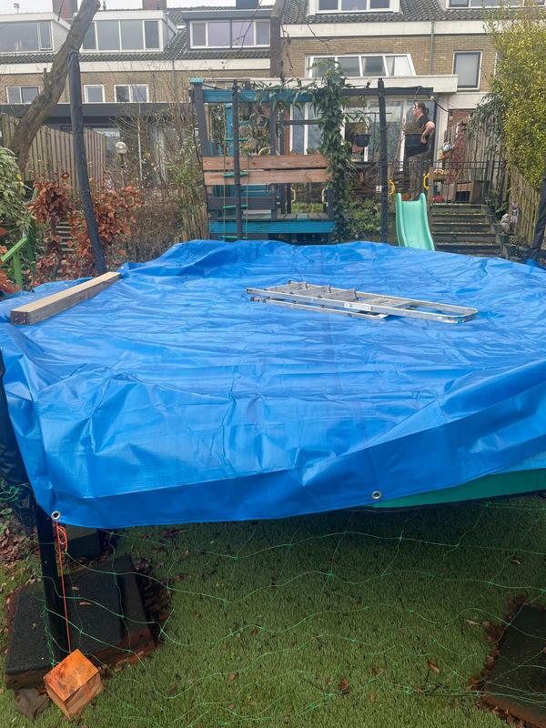 Laneetal 280 g/m² Afdekzeil, 4x6m, gemaakt van PE [zonder recyclebare materialen], waterdicht en versterkt beschermzeil voor tuinmeubelen, zwembad, auto, trampoline, inclusief 26m touw voor