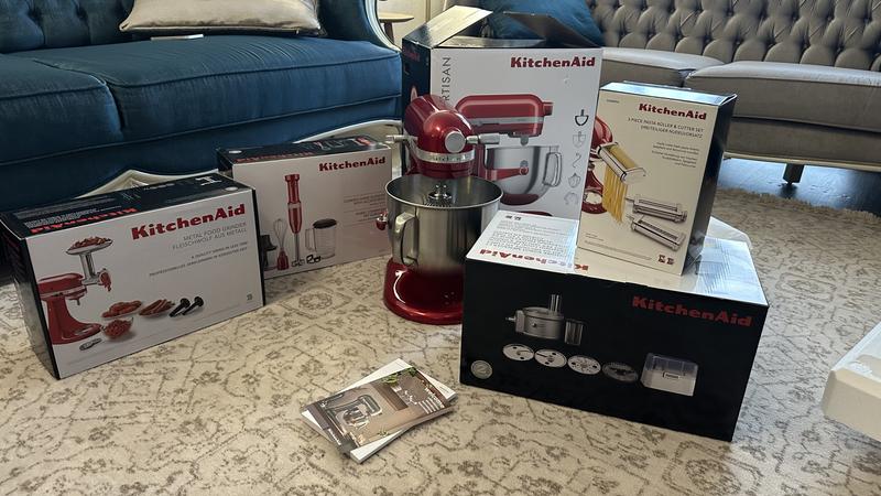 Antree Tritacarne Per Robot Da Cucina KitchenAid – Accessorio Macina Carne Con 2 Piastre E Tubi Per Salsicce
