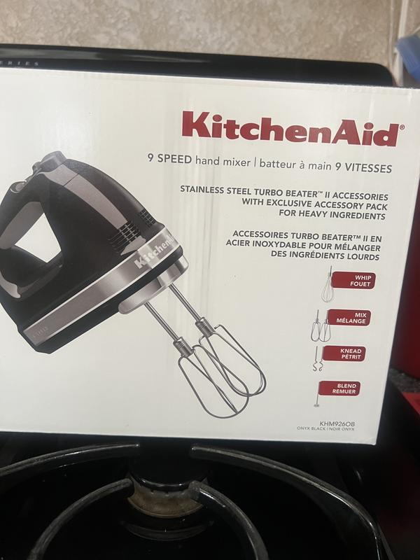 KitchenAid 9-Speed Digital Hand Mixer with Turbo Beater II Accessories and  Pro Whisk - Onyx Black