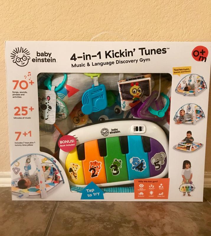 Baby Einstein 4-in-1 Kickin' Tunes Music and Language Play Gym and Piano  Tummy Time Activity Mat