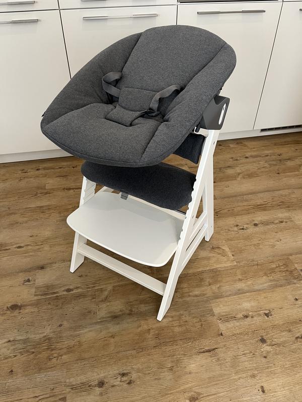 Seggiolone Hauck Alpha Plus In Legno - Regolabile Fino A 90kg - Con Vassoio E Cuscino - Grigio - Foto 4