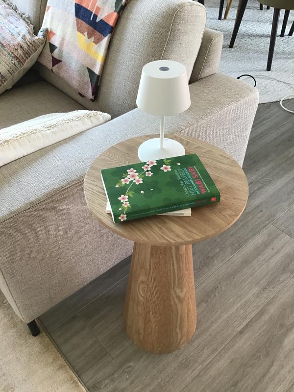 ByLIVING Table D'appoint CONE / Bois Massif D'acacia Laqué Noir / D 35 H 60 Cm 95042937