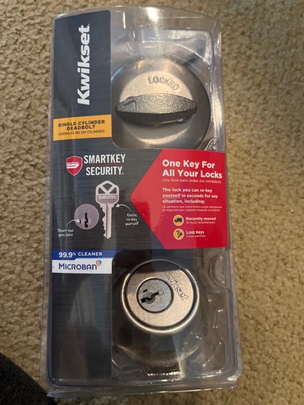 Satin Nickel 663 One Sided Deadbolt - Thumb Turn Only | Kwikset