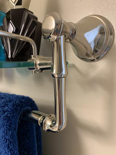 Delta Cassidy 18 in. Glass Bathroom Shelf with Towel Bar in