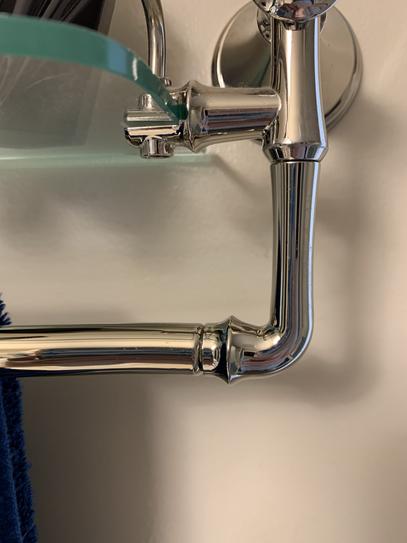 Delta Cassidy 18 in. Glass Bathroom Shelf with Towel Bar in