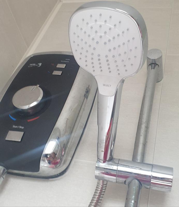 Douchette Hansgrohe Croma Select E Multi - 3 Jets, Blanc/Chrome, Pomme 110 Mm