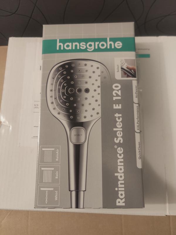 Hansgrohe 26520340 Raindance Select E 120 Bouton de douche - chrome / noir  satiné