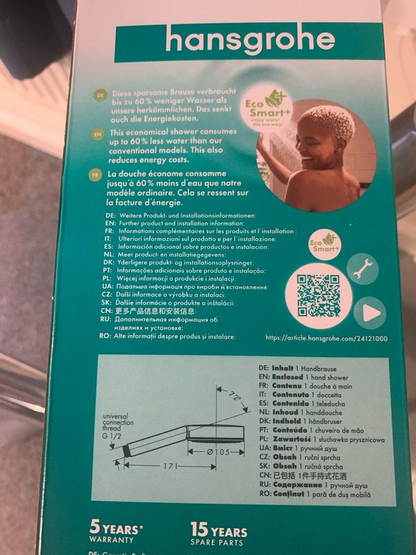 Hansgrohe Pulsify S - Handdouche Activation 105, 1jet, Green, mat zwart 24121670