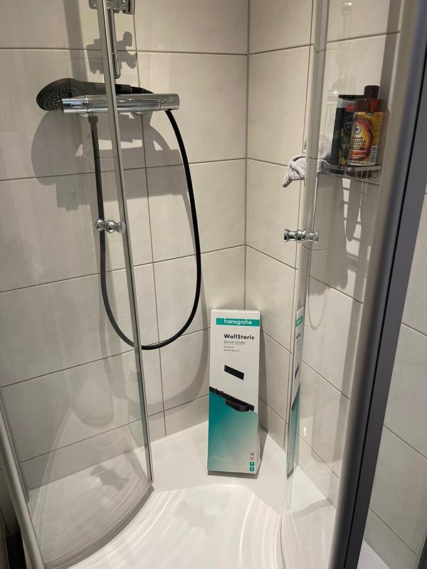 Ensemble Accessoire Baignoire Hansgrohe WallStoris 27966670 – Noir Mat, 3 Pièces Murales